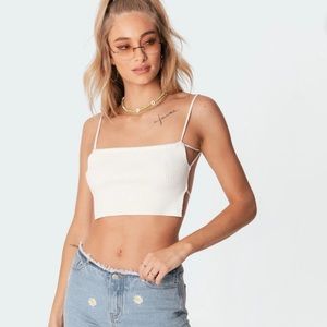 NWT Edikted LU KNITTED OPEN-BACK TOP